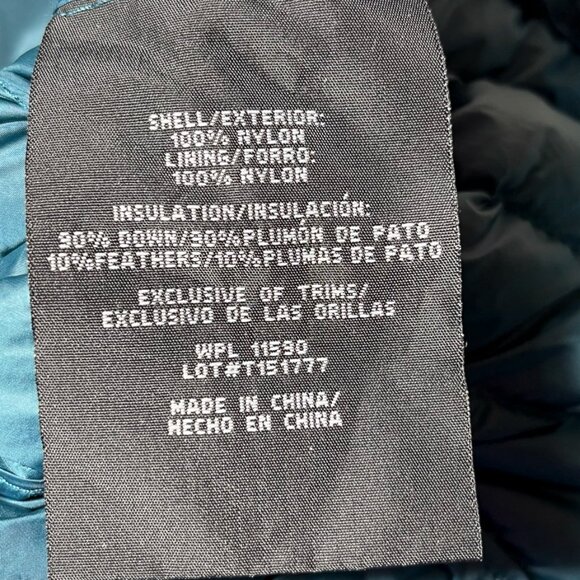 Packable down jacket in dark teal, size Medium - Picture 4 of 6